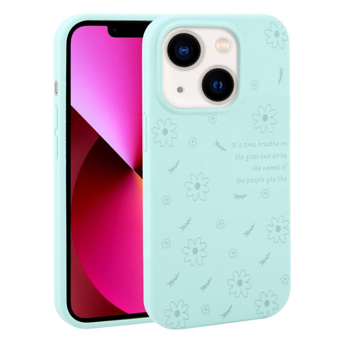 Funda de silicona líquida con estampado floral de margaritas y agujeros grandes para teléfono, For iPhone 13 Pro Max, For iPhone 13 Pro, For iPhone 13, For iPhone 12, For iPhone 12 Pro Max, For iPhone 12 Pro