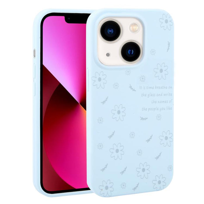 Funda de silicona líquida con estampado floral de margaritas y agujeros grandes para teléfono, For iPhone 13 Pro Max, For iPhone 13 Pro, For iPhone 13, For iPhone 12, For iPhone 12 Pro Max, For iPhone 12 Pro