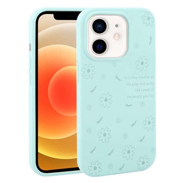 Funda de silicona líquida con estampado floral de margaritas y agujeros grandes para teléfono, For iPhone 13 Pro Max, For iPhone 13 Pro, For iPhone 13, For iPhone 12, For iPhone 12 Pro Max, For iPhone 12 Pro