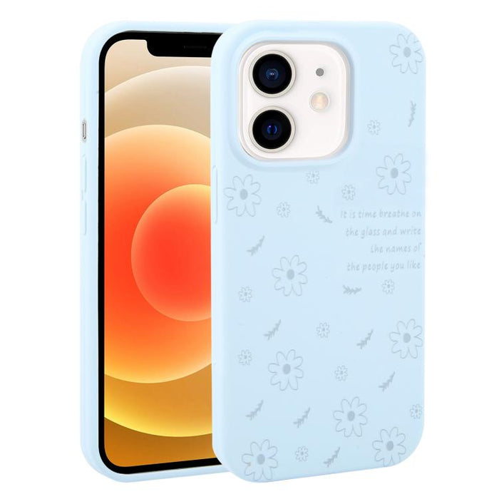 Funda de silicona líquida con estampado floral de margaritas y agujeros grandes para teléfono, For iPhone 13 Pro Max, For iPhone 13 Pro, For iPhone 13, For iPhone 12, For iPhone 12 Pro Max, For iPhone 12 Pro