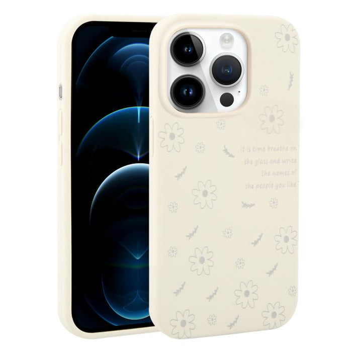 Funda de silicona líquida con estampado floral de margaritas y agujeros grandes para teléfono, For iPhone 13 Pro Max, For iPhone 13 Pro, For iPhone 13, For iPhone 12, For iPhone 12 Pro Max, For iPhone 12 Pro