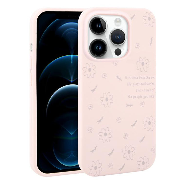 Funda de silicona líquida con estampado floral de margaritas y agujeros grandes para teléfono, For iPhone 13 Pro Max, For iPhone 13 Pro, For iPhone 13, For iPhone 12, For iPhone 12 Pro Max, For iPhone 12 Pro