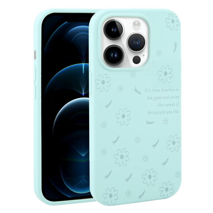 Funda de silicona líquida con estampado floral de margaritas y agujeros grandes para teléfono, For iPhone 13 Pro Max, For iPhone 13 Pro, For iPhone 13, For iPhone 12, For iPhone 12 Pro Max, For iPhone 12 Pro