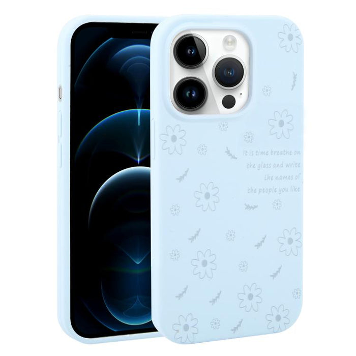 Funda de silicona líquida con estampado floral de margaritas y agujeros grandes para teléfono, For iPhone 13 Pro Max, For iPhone 13 Pro, For iPhone 13, For iPhone 12, For iPhone 12 Pro Max, For iPhone 12 Pro