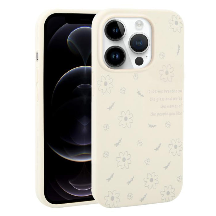 Funda de silicona líquida con estampado floral de margaritas y agujeros grandes para teléfono, For iPhone 13 Pro Max, For iPhone 13 Pro, For iPhone 13, For iPhone 12, For iPhone 12 Pro Max, For iPhone 12 Pro