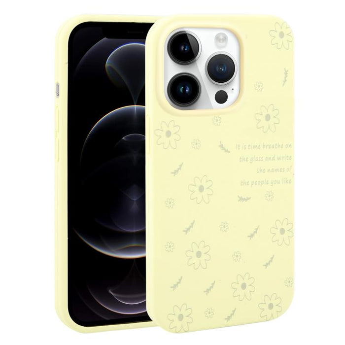 Funda de silicona líquida con estampado floral de margaritas y agujeros grandes para teléfono, For iPhone 13 Pro Max, For iPhone 13 Pro, For iPhone 13, For iPhone 12, For iPhone 12 Pro Max, For iPhone 12 Pro