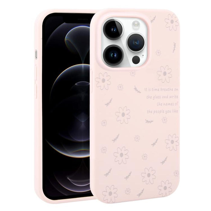 Funda de silicona líquida con estampado floral de margaritas y agujeros grandes para teléfono, For iPhone 13 Pro Max, For iPhone 13 Pro, For iPhone 13, For iPhone 12, For iPhone 12 Pro Max, For iPhone 12 Pro