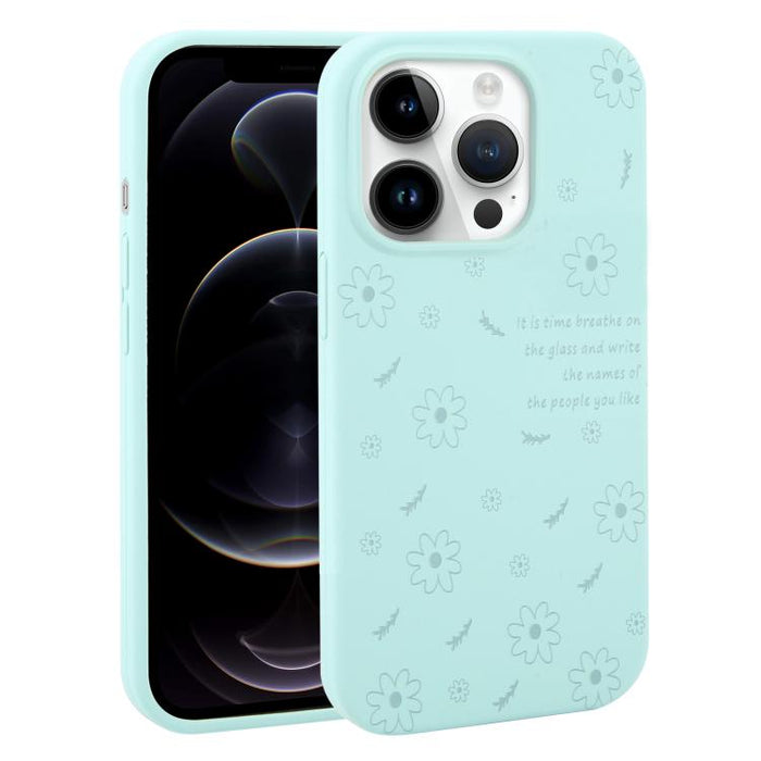 Funda de silicona líquida con estampado floral de margaritas y agujeros grandes para teléfono, For iPhone 13 Pro Max, For iPhone 13 Pro, For iPhone 13, For iPhone 12, For iPhone 12 Pro Max, For iPhone 12 Pro