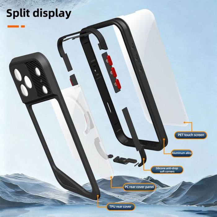 Funda magnética impermeable para teléfono móvil RedPepper GTM Series IP68 para buceo, For iPhone 17 Pro Max, For iPhone 17 Pro, For iPhone 17, For iPhone Air