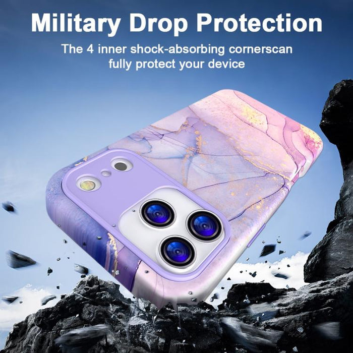 Funda para teléfono de PC + TPU con estampado de mármol mediante transferencia de agua, For iPhone 17 Pro Max, For iPhone 17 Pro, For iPhone 17, For iPhone Air, For iPhone 16 Pro Max, For iPhone 16 Pro, For iPhone 16 Plus, For iPhone 16                ...