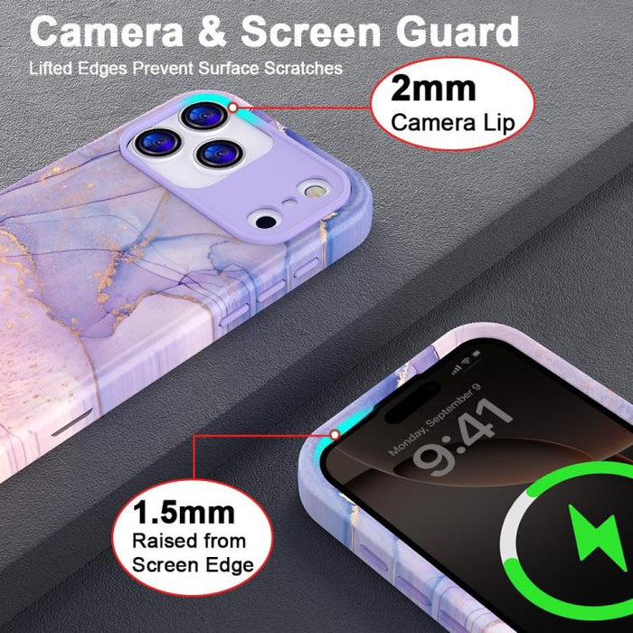 Funda para teléfono de PC + TPU con estampado de mármol mediante transferencia de agua, For iPhone 17 Pro Max, For iPhone 17 Pro, For iPhone 17, For iPhone Air, For iPhone 16 Pro Max, For iPhone 16 Pro, For iPhone 16 Plus, For iPhone 16                ...