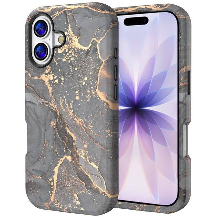 Funda para teléfono de PC + TPU con estampado de mármol mediante transferencia de agua, For iPhone 17 Pro Max, For iPhone 17 Pro, For iPhone 17, For iPhone Air, For iPhone 16 Pro Max, For iPhone 16 Pro, For iPhone 16 Plus, For iPhone 16                ...