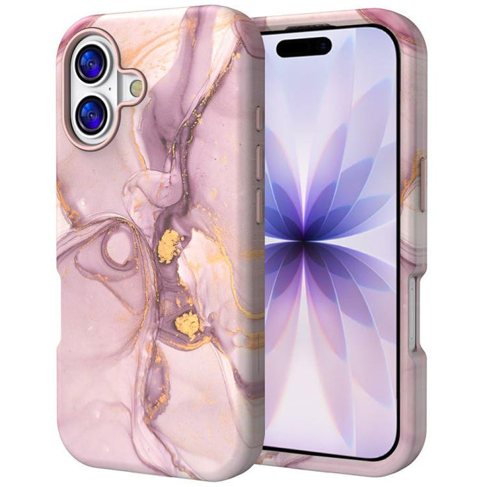 Funda para teléfono de PC + TPU con estampado de mármol mediante transferencia de agua, For iPhone 17 Pro Max, For iPhone 17 Pro, For iPhone 17, For iPhone Air, For iPhone 16 Pro Max, For iPhone 16 Pro, For iPhone 16 Plus, For iPhone 16                ...