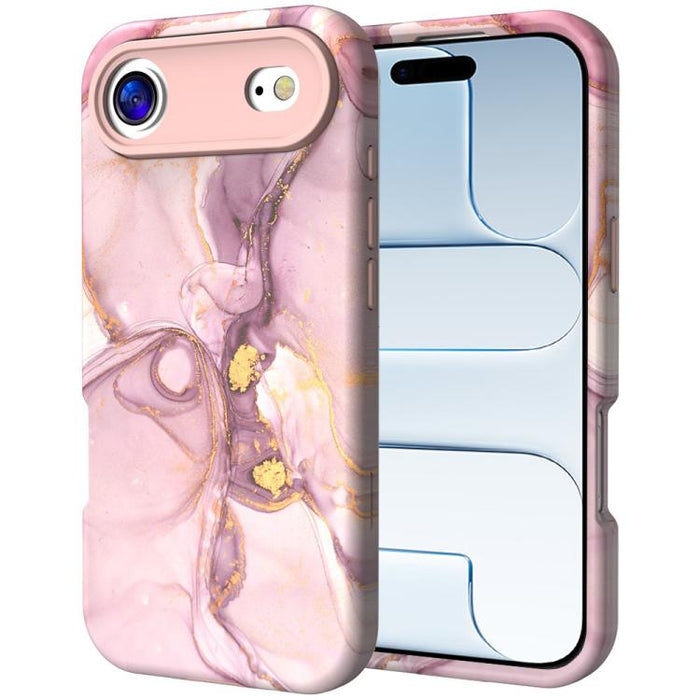 Funda para teléfono de PC + TPU con estampado de mármol mediante transferencia de agua, For iPhone 17 Pro Max, For iPhone 17 Pro, For iPhone 17, For iPhone Air, For iPhone 16 Pro Max, For iPhone 16 Pro, For iPhone 16 Plus, For iPhone 16                ...