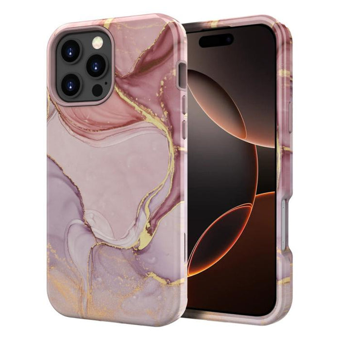 Funda para teléfono de PC + TPU con estampado de mármol mediante transferencia de agua, For iPhone 17 Pro Max, For iPhone 17 Pro, For iPhone 17, For iPhone Air, For iPhone 16 Pro Max, For iPhone 16 Pro, For iPhone 16 Plus, For iPhone 16                ...