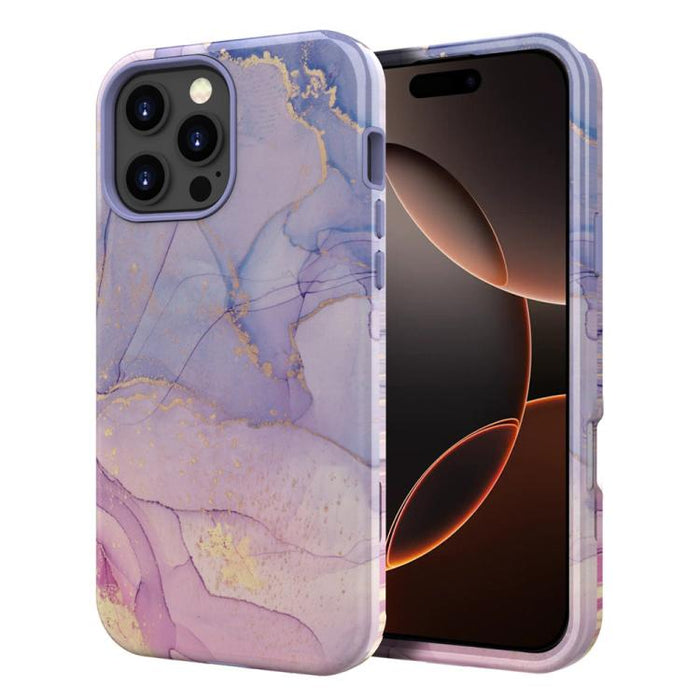 Funda para teléfono de PC + TPU con estampado de mármol mediante transferencia de agua, For iPhone 17 Pro Max, For iPhone 17 Pro, For iPhone 17, For iPhone Air, For iPhone 16 Pro Max, For iPhone 16 Pro, For iPhone 16 Plus, For iPhone 16                ...