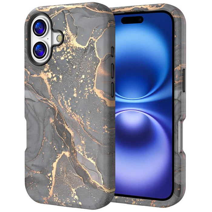 Funda para teléfono de PC + TPU con estampado de mármol mediante transferencia de agua, For iPhone 17 Pro Max, For iPhone 17 Pro, For iPhone 17, For iPhone Air, For iPhone 16 Pro Max, For iPhone 16 Pro, For iPhone 16 Plus, For iPhone 16                ...