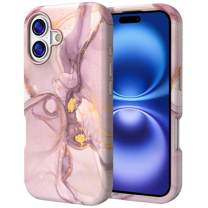 Funda para teléfono de PC + TPU con estampado de mármol mediante transferencia de agua, For iPhone 17 Pro Max, For iPhone 17 Pro, For iPhone 17, For iPhone Air, For iPhone 16 Pro Max, For iPhone 16 Pro, For iPhone 16 Plus, For iPhone 16                ...