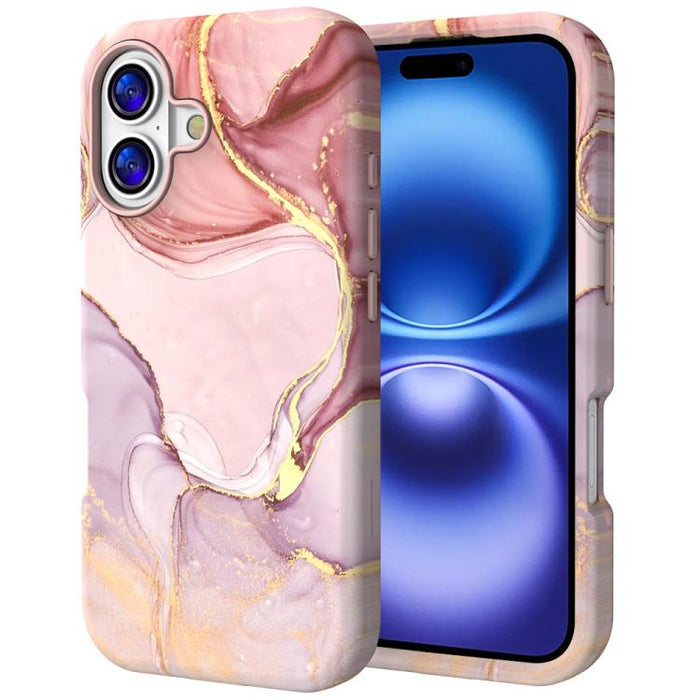Funda para teléfono de PC + TPU con estampado de mármol mediante transferencia de agua, For iPhone 17 Pro Max, For iPhone 17 Pro, For iPhone 17, For iPhone Air, For iPhone 16 Pro Max, For iPhone 16 Pro, For iPhone 16 Plus, For iPhone 16                ...