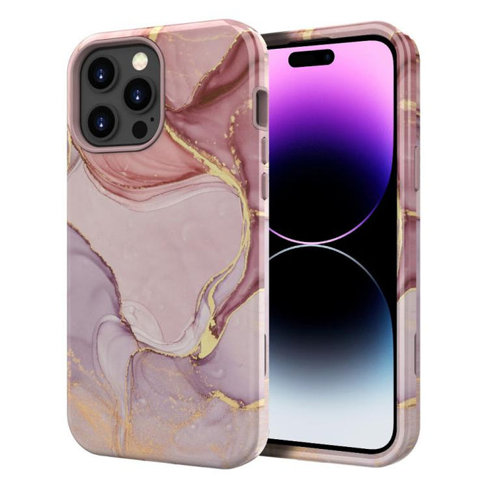 Funda para teléfono de PC + TPU con estampado de mármol mediante transferencia de agua, For iPhone 17 Pro Max, For iPhone 17 Pro, For iPhone 17, For iPhone Air, For iPhone 16 Pro Max, For iPhone 16 Pro, For iPhone 16 Plus, For iPhone 16                ...