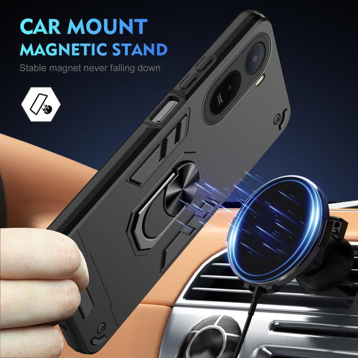 Funda para teléfono con soporte de anillo metálico a prueba de golpes, For Redmi A7 Pro 171mm / Poco C85x 5G, For Redmi Turbo 5 Max / Poco X8 Pro Max, For Redmi Turbo 5 5G / Poco X8 Pro 5G, For Redmi Note 15 Pro 4G Global 163.2mm