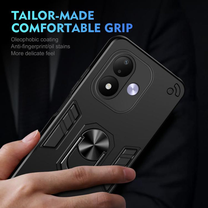 Funda para teléfono con soporte de anillo metálico a prueba de golpes, For Redmi A7 Pro 171mm / Poco C85x 5G, For Redmi Turbo 5 Max / Poco X8 Pro Max, For Redmi Turbo 5 5G / Poco X8 Pro 5G, For Redmi Note 15 Pro 4G Global 163.2mm