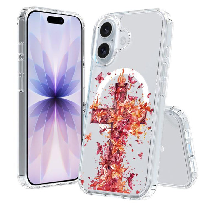 Funda magnética antigolpes para teléfono, TPU + PC con estampado de patrones, For iPhone 17 Pro Max, For iPhone 17 Pro, For iPhone 17, For iPhone Air, For iPhone 16 Pro Max