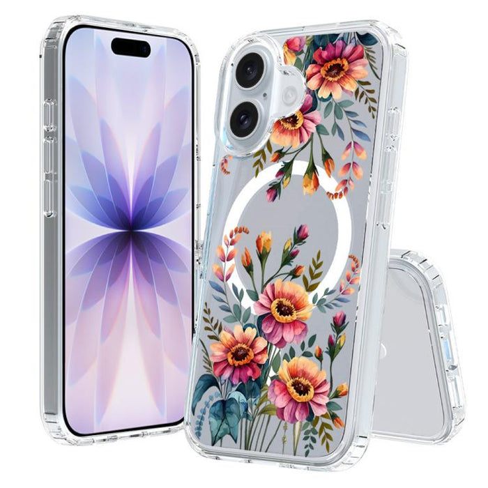Funda magnética antigolpes para teléfono, TPU + PC con estampado de patrones, For iPhone 17 Pro Max, For iPhone 17 Pro, For iPhone 17, For iPhone Air, For iPhone 16 Pro Max