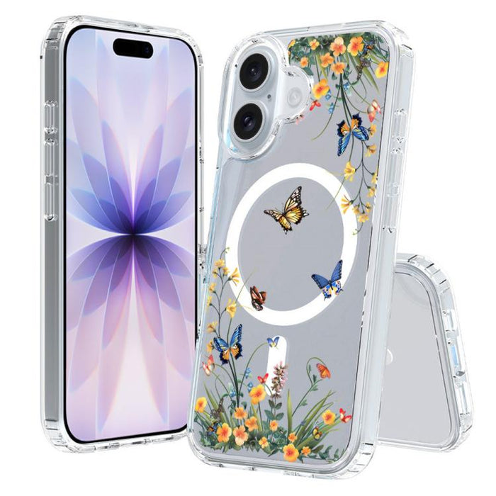 Funda magnética antigolpes para teléfono, TPU + PC con estampado de patrones, For iPhone 17 Pro Max, For iPhone 17 Pro, For iPhone 17, For iPhone Air, For iPhone 16 Pro Max