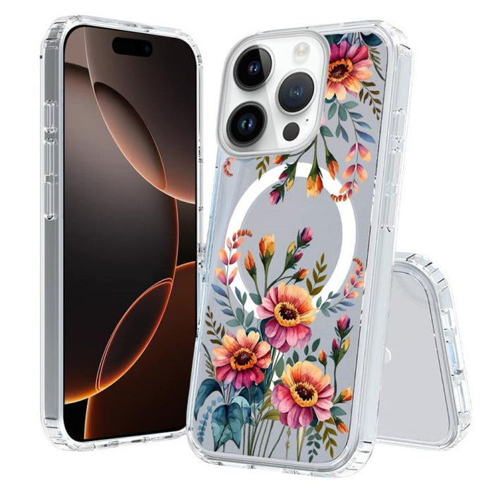 Funda magnética antigolpes para teléfono, TPU + PC con estampado de patrones, For iPhone 17 Pro Max, For iPhone 17 Pro, For iPhone 17, For iPhone Air, For iPhone 16 Pro Max