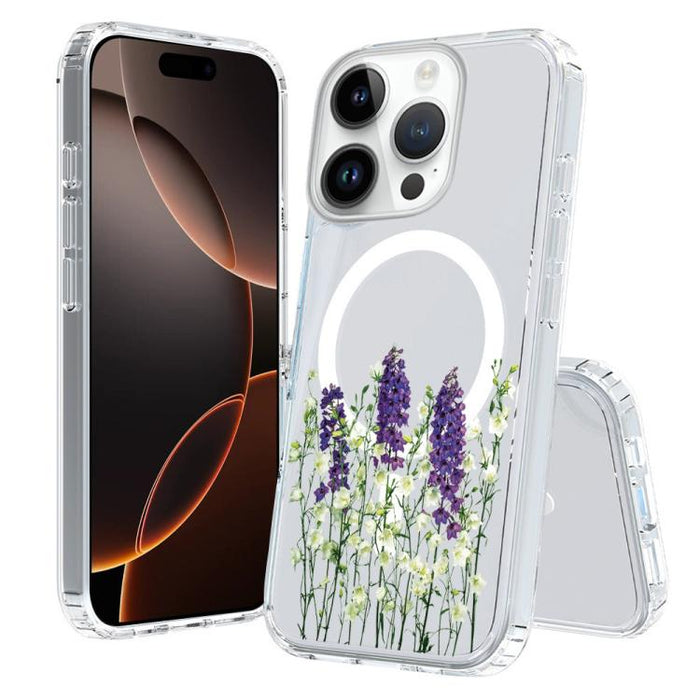 Funda magnética antigolpes para teléfono, TPU + PC con estampado de patrones, For iPhone 16 Pro, For iPhone 16 Plus, For iPhone 16