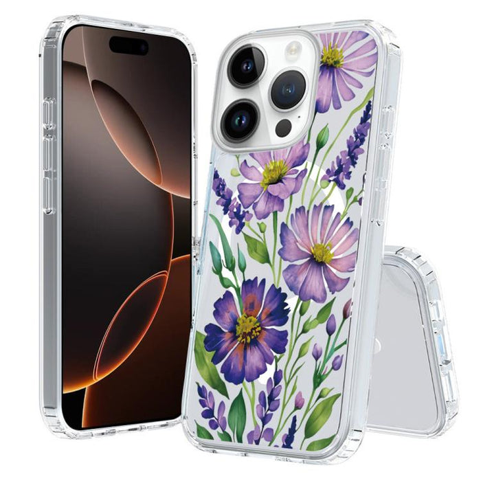 Funda magnética antigolpes para teléfono, TPU + PC con estampado de patrones, For iPhone 16 Pro, For iPhone 16 Plus, For iPhone 16