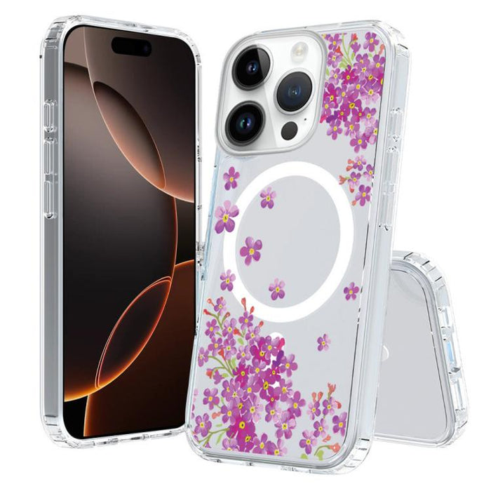 Funda magnética antigolpes para teléfono, TPU + PC con estampado de patrones, For iPhone 16 Pro, For iPhone 16 Plus, For iPhone 16