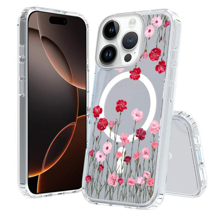 Funda magnética antigolpes para teléfono, TPU + PC con estampado de patrones, For iPhone 16 Pro, For iPhone 16 Plus, For iPhone 16