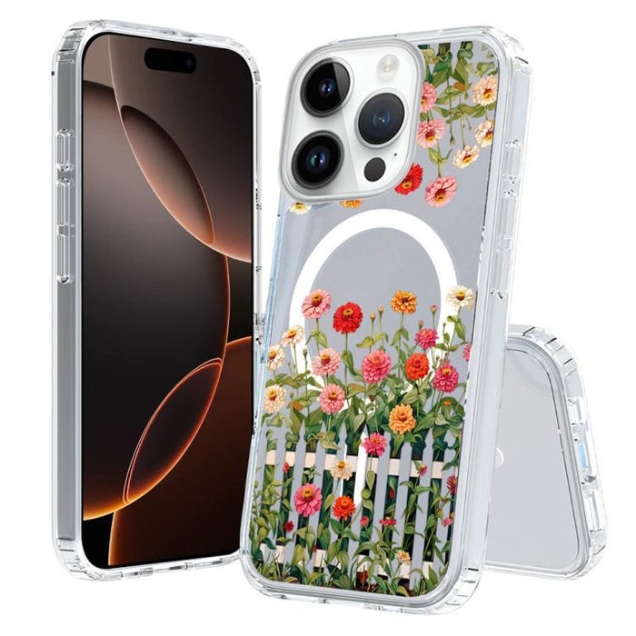 Funda magnética antigolpes para teléfono, TPU + PC con estampado de patrones, For iPhone 16 Pro, For iPhone 16 Plus, For iPhone 16
