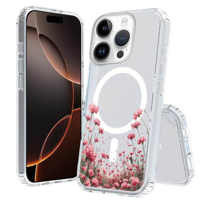 Funda magnética antigolpes para teléfono, TPU + PC con estampado de patrones, For iPhone 16 Pro, For iPhone 16 Plus, For iPhone 16