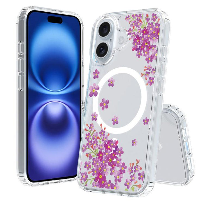 Funda magnética antigolpes para teléfono, TPU + PC con estampado de patrones, For iPhone 16 Pro, For iPhone 16 Plus, For iPhone 16