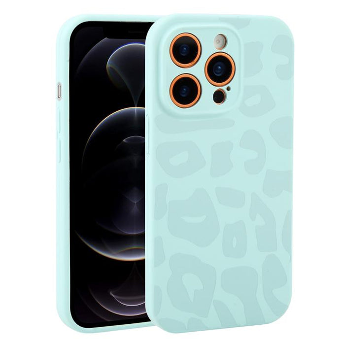 Funda de silicona líquida con estampado de leopardo y orificios de precisión para teléfono, For iPhone 13, For iPhone 12, For iPhone 12 Pro Max, For iPhone 12 Pro