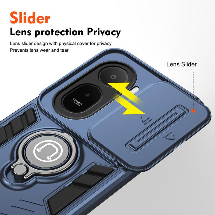 Funda para teléfono Camshield con soporte de anillo, For Redmi A7 Pro 171mm / Poco C85x 5G, For Redmi Note 15 Pro 4G Global 163.2mm