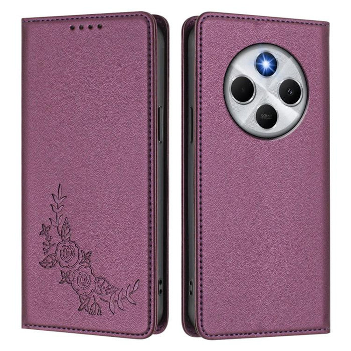 Funda para teléfono de piel vegana magnética RFID con relieve de peonía, For Redmi 14C 4G / A4 5G / Poco C75 4G, For Redmi Note 14 4G 164.84mm, For Redmi Note 14 Pro 5G / Poco X7 5G, For Redmi Note 14 5G / Poco M7 Pro 5G, For Redmi Note 14 Pro 4G      ...
