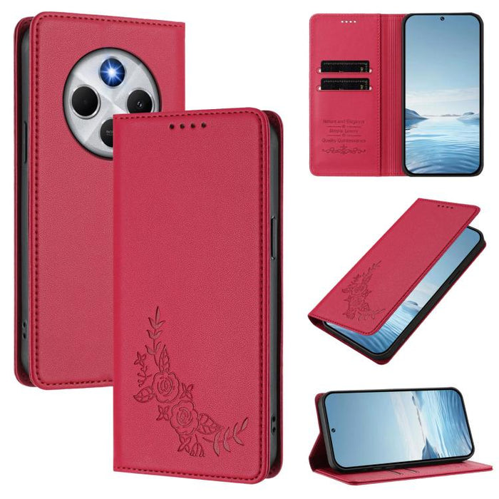 Funda para teléfono de piel vegana magnética RFID con relieve de peonía, For Redmi 14C 4G / A4 5G / Poco C75 4G, For Redmi Note 14 4G 164.84mm, For Redmi Note 14 Pro 5G / Poco X7 5G, For Redmi Note 14 5G / Poco M7 Pro 5G, For Redmi Note 14 Pro 4G      ...