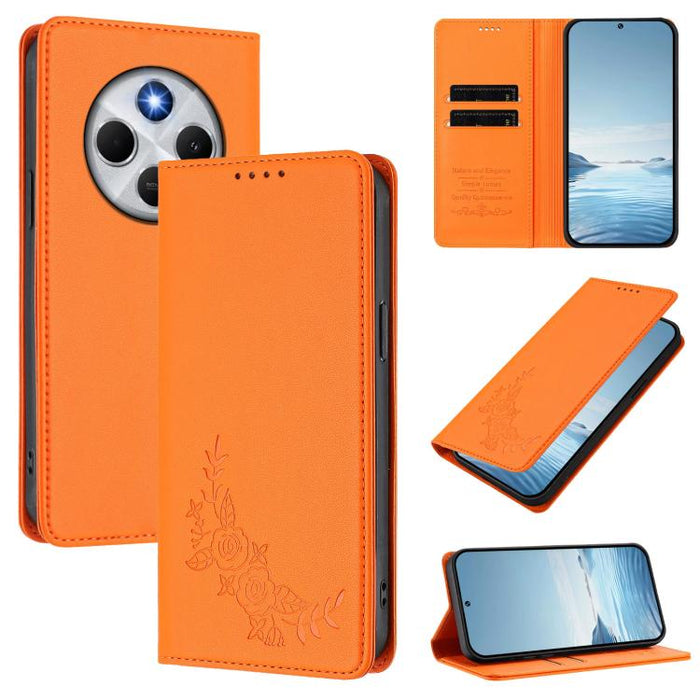 Funda para teléfono de piel vegana magnética RFID con relieve de peonía, For Redmi 14C 4G / A4 5G / Poco C75 4G, For Redmi Note 14 4G 164.84mm, For Redmi Note 14 Pro 5G / Poco X7 5G, For Redmi Note 14 5G / Poco M7 Pro 5G, For Redmi Note 14 Pro 4G      ...