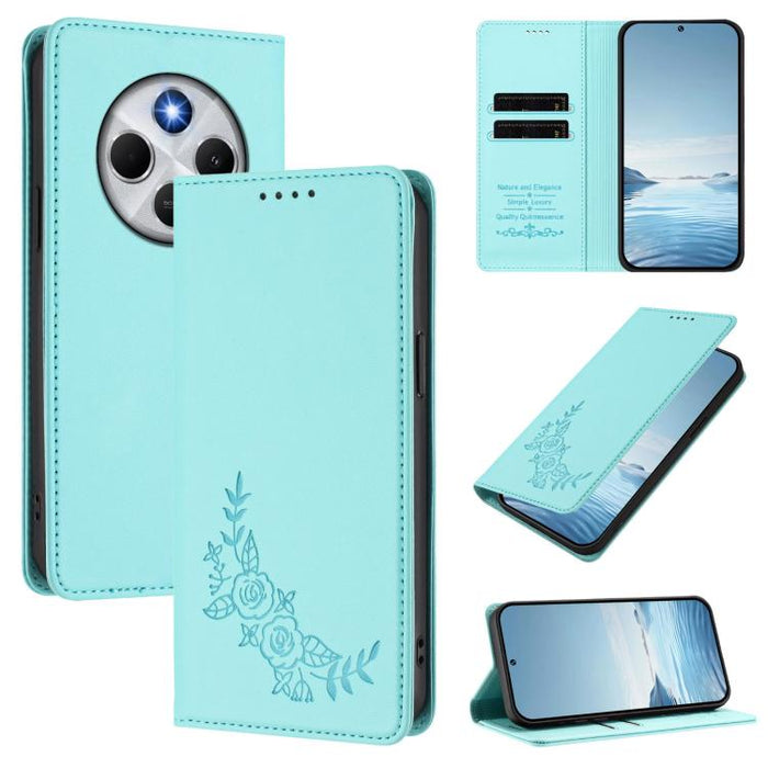 Funda para teléfono de piel vegana magnética RFID con relieve de peonía, For Redmi 14C 4G / A4 5G / Poco C75 4G, For Redmi Note 14 4G 164.84mm, For Redmi Note 14 Pro 5G / Poco X7 5G, For Redmi Note 14 5G / Poco M7 Pro 5G, For Redmi Note 14 Pro 4G      ...