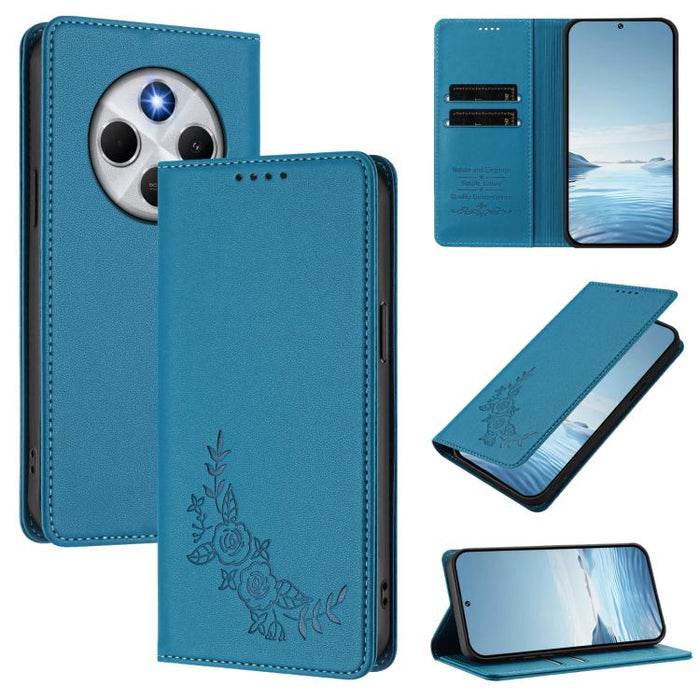 Funda para teléfono de piel vegana magnética RFID con relieve de peonía, For Redmi 14C 4G / A4 5G / Poco C75 4G, For Redmi Note 14 4G 164.84mm, For Redmi Note 14 Pro 5G / Poco X7 5G, For Redmi Note 14 5G / Poco M7 Pro 5G, For Redmi Note 14 Pro 4G      ...