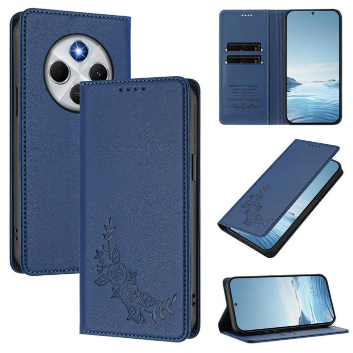 Funda para teléfono de piel vegana magnética RFID con relieve de peonía, For Redmi 14C 4G / A4 5G / Poco C75 4G, For Redmi Note 14 4G 164.84mm, For Redmi Note 14 Pro 5G / Poco X7 5G, For Redmi Note 14 5G / Poco M7 Pro 5G, For Redmi Note 14 Pro 4G      ...