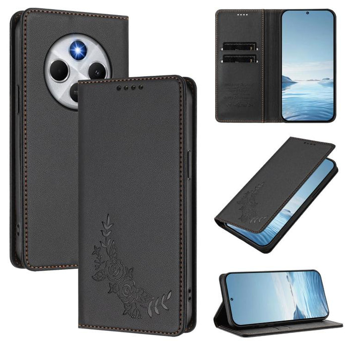 Funda para teléfono de piel vegana magnética RFID con relieve de peonía, For Redmi 14C 4G / A4 5G / Poco C75 4G, For Redmi Note 14 4G 164.84mm, For Redmi Note 14 Pro 5G / Poco X7 5G, For Redmi Note 14 5G / Poco M7 Pro 5G, For Redmi Note 14 Pro 4G      ...