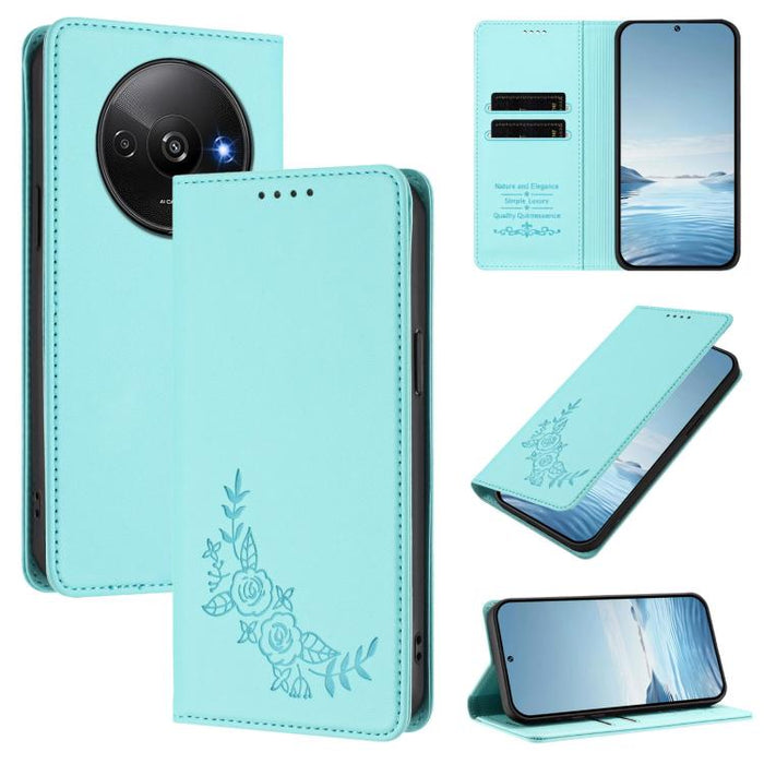 Funda para teléfono de piel vegana magnética RFID con relieve de peonía, For Redmi 14C 4G / A4 5G / Poco C75 4G, For Redmi Note 14 4G 164.84mm, For Redmi Note 14 Pro 5G / Poco X7 5G, For Redmi Note 14 5G / Poco M7 Pro 5G, For Redmi Note 14 Pro 4G      ...