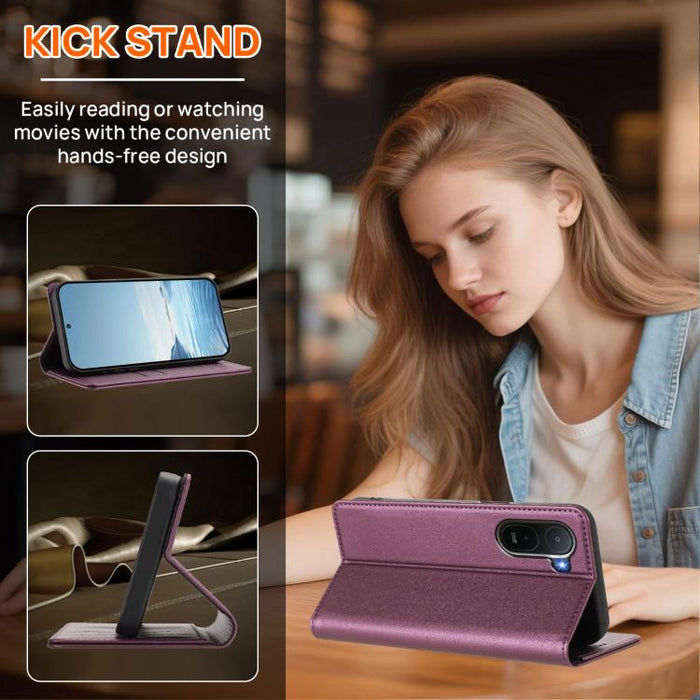 Funda para teléfono de piel vegana magnética RFID con relieve de peonía, For Redmi A7 Pro 171mm / Poco C85x 5G, For Redmi 15a 5G, For Redmi Turbo 5 Max 5G / Poco X8 Pro Max 5G, For Redmi Turbo 5 5G / Poco X8 Pro 5G                                      ...