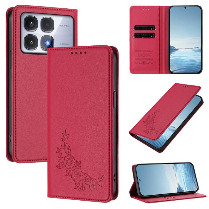 Funda para teléfono de piel vegana magnética RFID con relieve de peonía, For Redmi 14C 4G / A4 5G / Poco C75 4G, For Redmi Note 14 4G 164.84mm, For Redmi Note 14 Pro 5G / Poco X7 5G, For Redmi Note 14 5G / Poco M7 Pro 5G, For Redmi Note 14 Pro 4G      ...