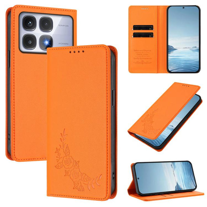 Funda para teléfono de piel vegana magnética RFID con relieve de peonía, For Redmi 14C 4G / A4 5G / Poco C75 4G, For Redmi Note 14 4G 164.84mm, For Redmi Note 14 Pro 5G / Poco X7 5G, For Redmi Note 14 5G / Poco M7 Pro 5G, For Redmi Note 14 Pro 4G      ...